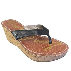 Sam Edelman Romy Cork Wedge Heel Thong Sandal - Size 8.5